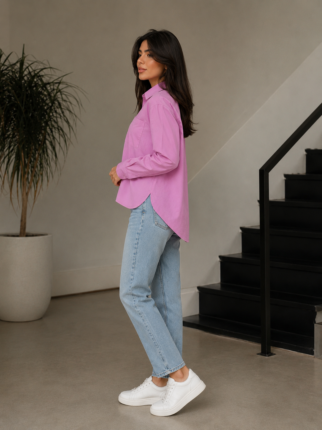 High-Low Oversized Shirt