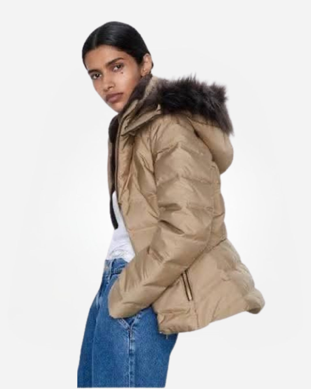 the waterproof beige jacket