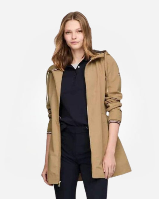 Suede Tommy Coat in beige