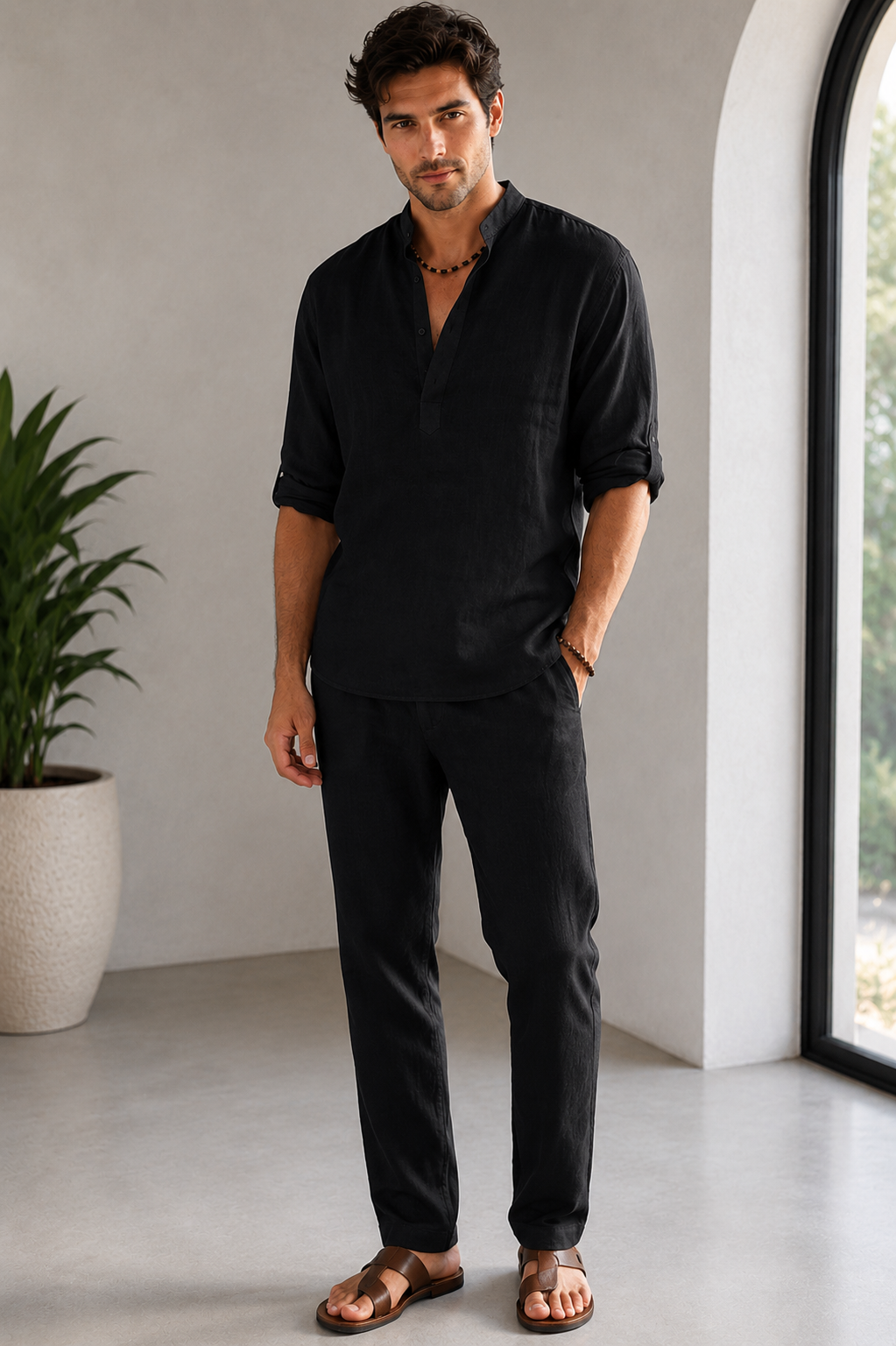 Men's Half-Button T-Shirt