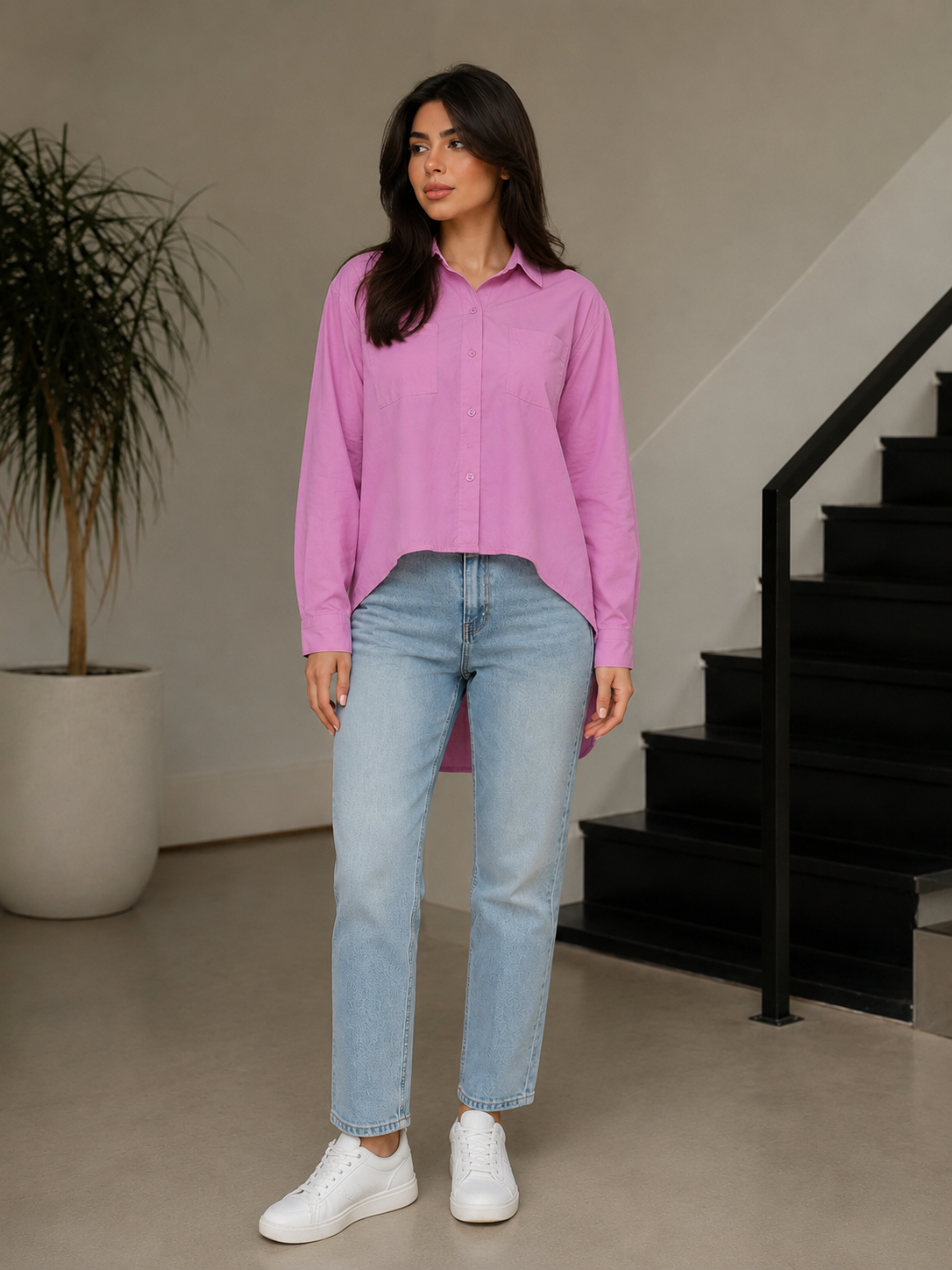 High-Low Oversized Shirt