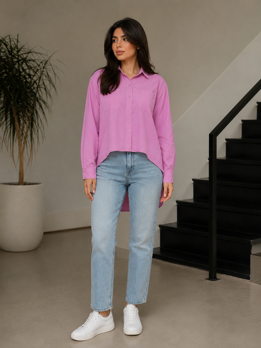 High-Low Oversized Shirt