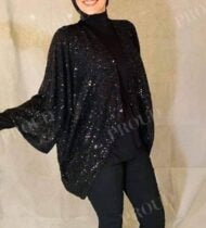 Sequin evening poncho
