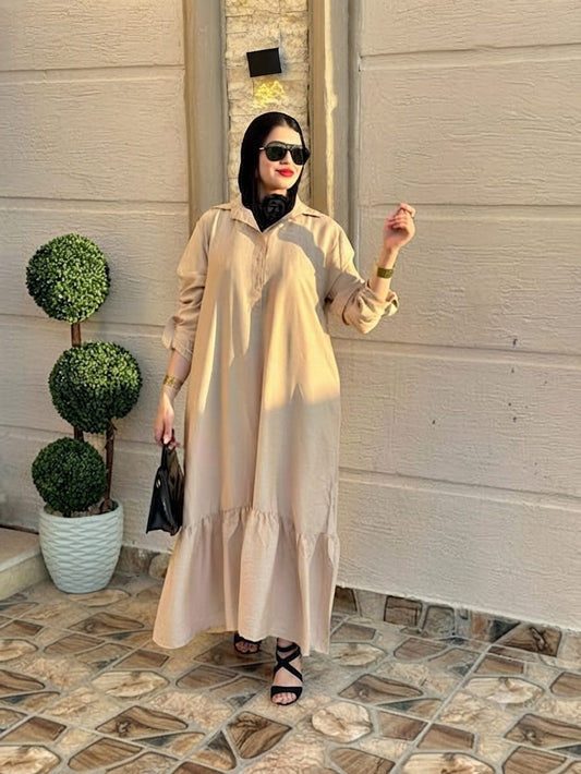 Beige Linen Dress 🤎