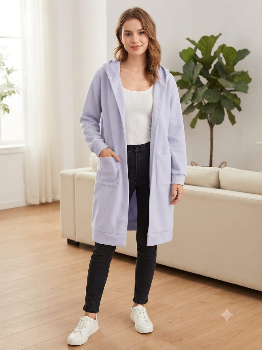Hooded Wool Coat (Without Belt) 💙