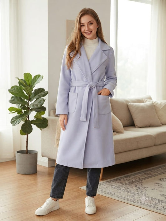 Baby Blue Wool Coat with Belt 💙