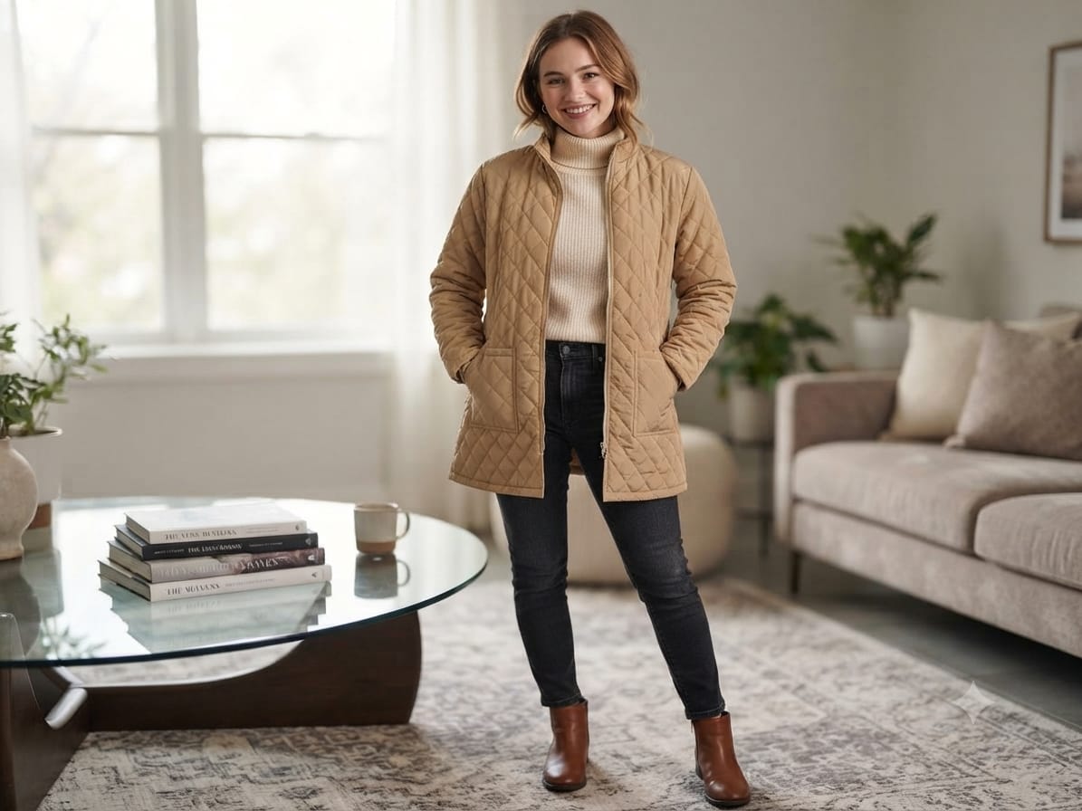 Quilted Beige Coat 🤍