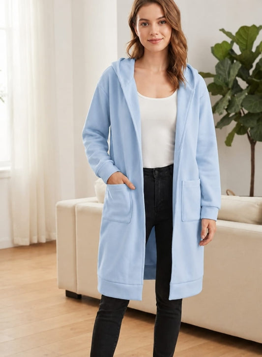 Hooded Wool Coat (Without Belt) 💙