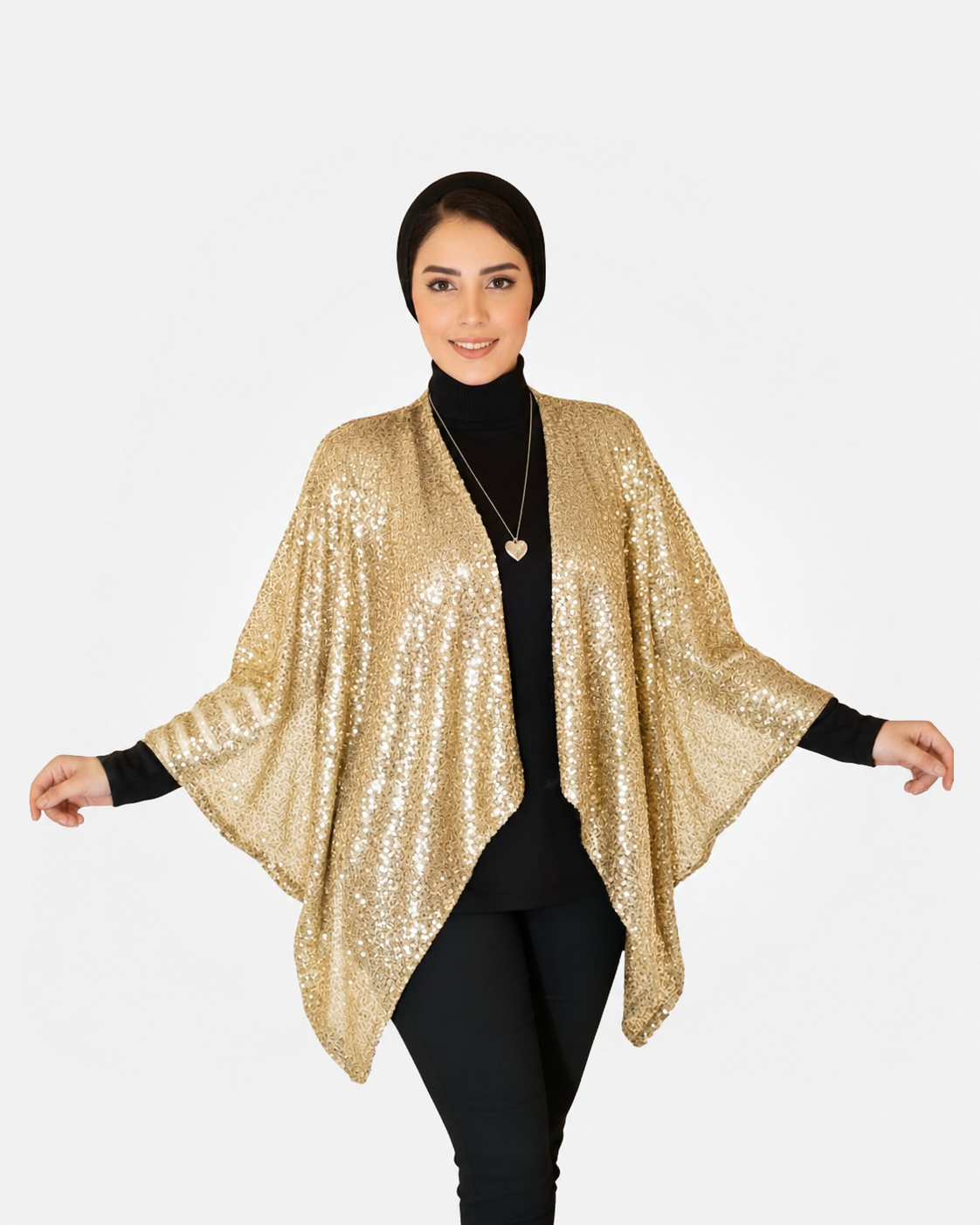 Sequin evening poncho