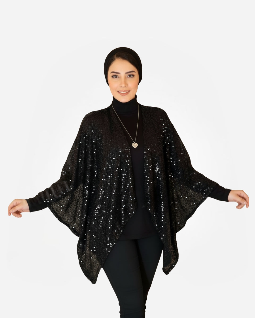 Sequin evening poncho